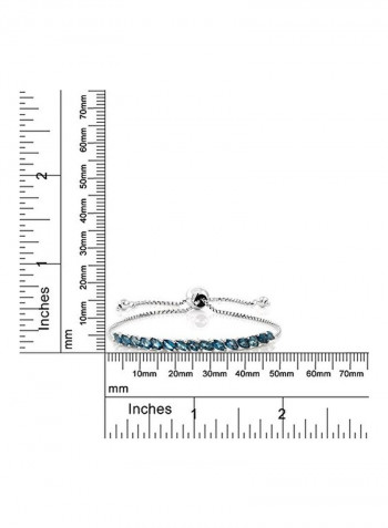925 Sterling Silver 1.5 Ct Topaz Studded Bracelet