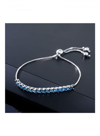 925 Sterling Silver 1.5 Ct Topaz Studded Bracelet