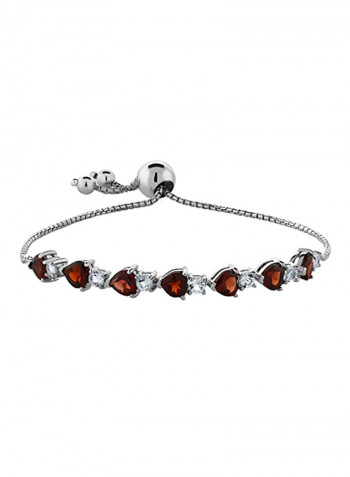925 Sterling Silver Adjustable Heart Shape Bracelet