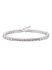 925 Sterling Silver Cubic Zirconia Studded Tennis Bracelet