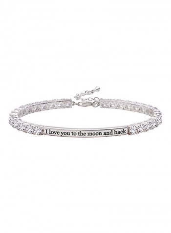 925 Sterling Silver Cubic Zirconia Studded Tennis Bracelet