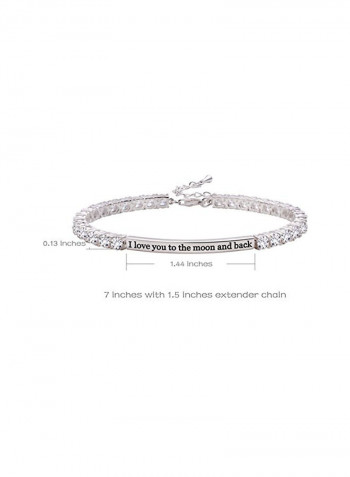 925 Sterling Silver Cubic Zirconia Studded Tennis Bracelet