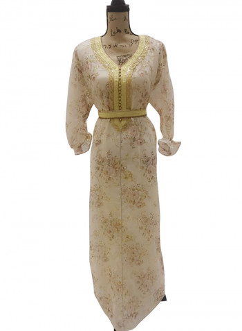 Casual Floral Print Long Dress Multicolour