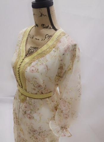Casual Floral Print Long Dress Multicolour