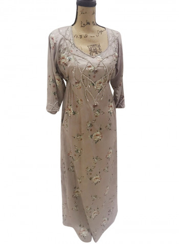 Casual Floral Print Long Dress Multicolour