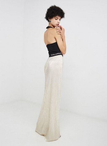 Halter Neck Maxi Dress Gold/Black