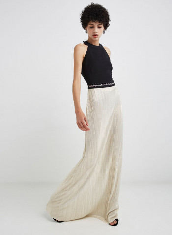 Halter Neck Maxi Dress Gold/Black