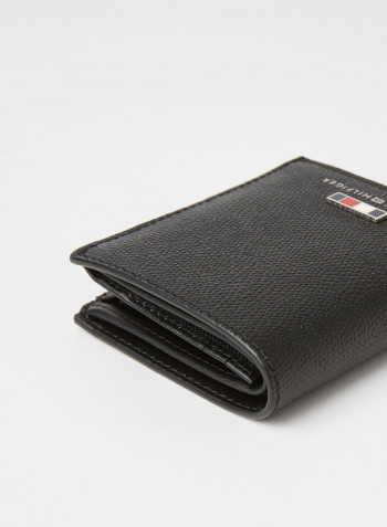 Business Tri-Fold Leather Wallet Black