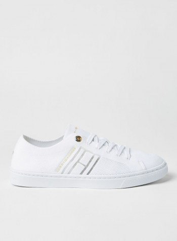 Knit Lightweight Cupsole Sneakers White