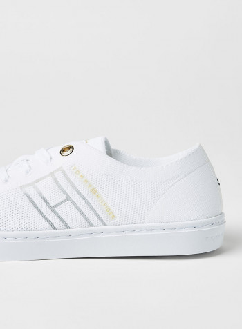 Knit Lightweight Cupsole Sneakers White