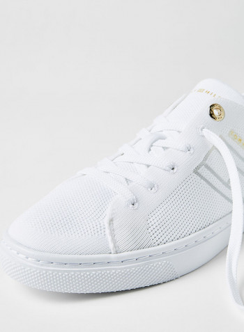 Knit Lightweight Cupsole Sneakers White