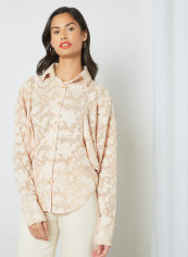Oversized Textured Top Nude