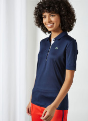 Breathable Stretch Golf Polo Navy Blue/White