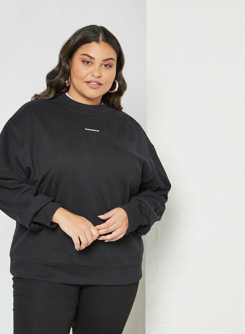 Plus Size Organic Cotton Sweatshirt Black