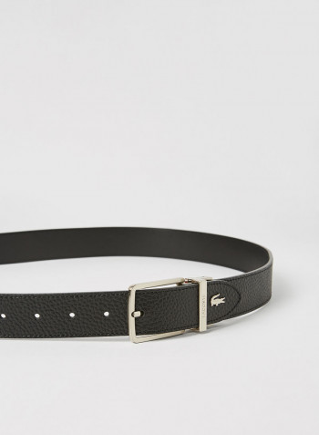 Grained Leather Belt Black