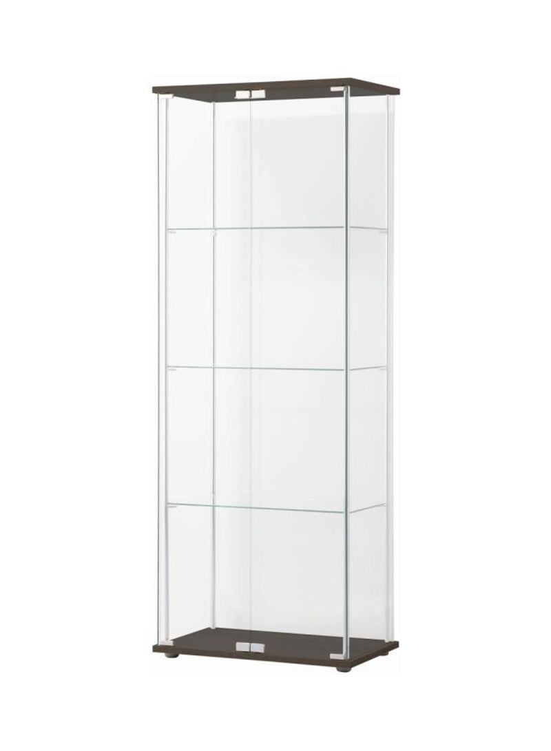 Miami 2-Door Curio Cabinet Clear/Brown 162x36.5x60.5centimeter