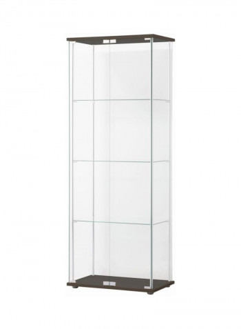 Miami 2-Door Curio Cabinet Clear/Brown 162x36.5x60.5centimeter