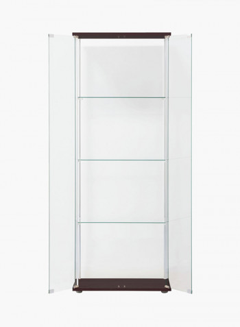 Miami 2-Door Curio Cabinet Clear/Brown 162x36.5x60.5centimeter