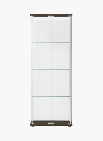 Miami 2-Door Curio Cabinet Clear/Brown 162x36.5x60.5centimeter