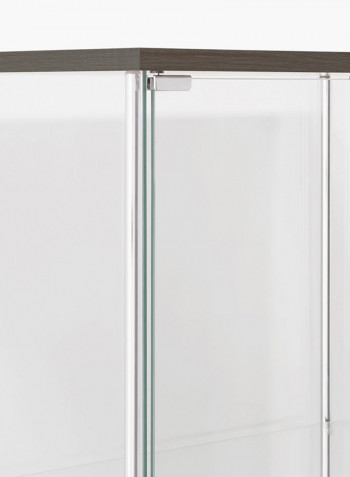 Miami 2-Door Curio Cabinet Clear/Brown 162x36.5x60.5centimeter