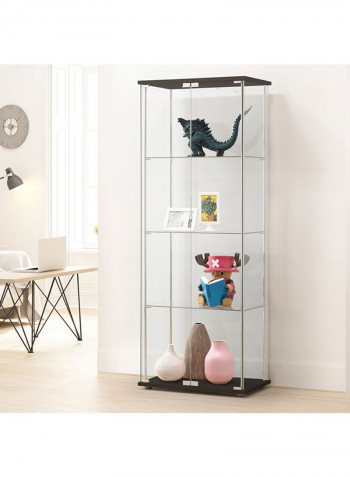 Miami 2-Door Curio Cabinet Clear/Brown 162x36.5x60.5centimeter