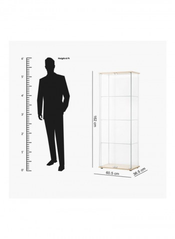 Miami 2-Door Curio Cabinet Clear 162x36.5x60.5centimeter