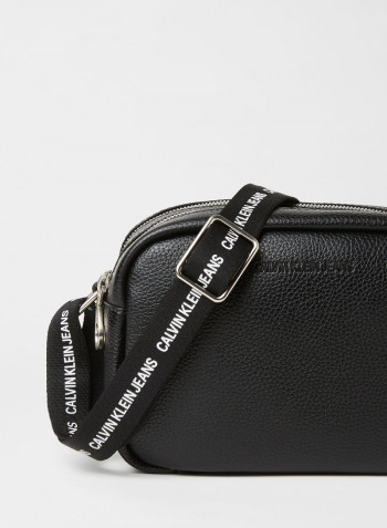 Double Zip Crossbody Bag Black