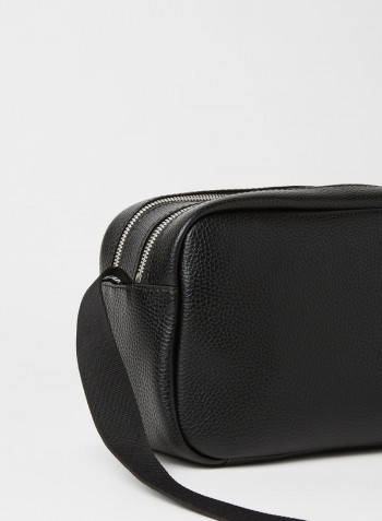 Double Zip Crossbody Bag Black