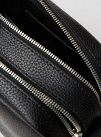 Double Zip Crossbody Bag Black