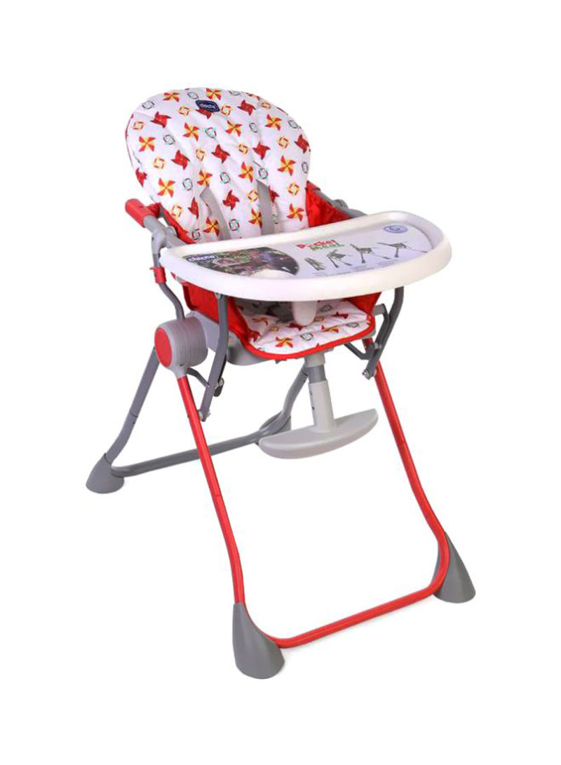 Pocket Meal High Chair - Red/White