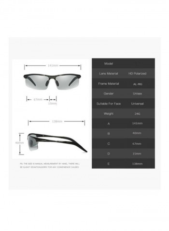 Men's Semi-Rimless Sunglasses - Lens Size: 67 mm