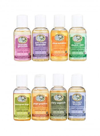 8-Piece Liquid Castile Liquid Soap 2ounce