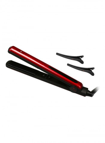 Hair Flat Iron Straightener With Digital Display Maroon/Black