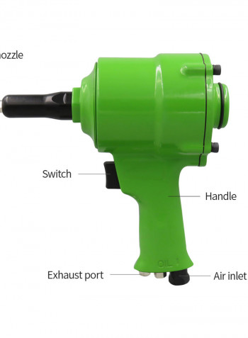 Pneumatic Pistol Type Air Riveter Green 21.00X8.50X20.50cm
