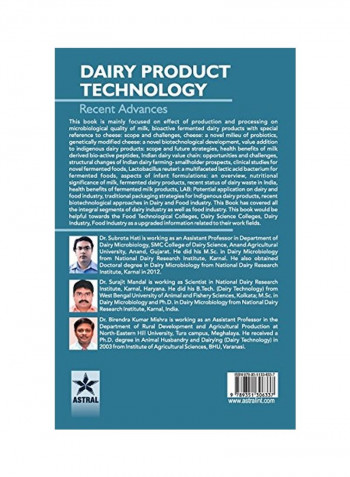 Dairy Product Technology: Recent Advances Paperback