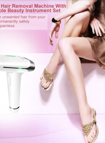 Laser Hair Removal Trimmer With Portable Beauty Instrument Set For Women أبيض 23 X 9.4 X 19.2سم