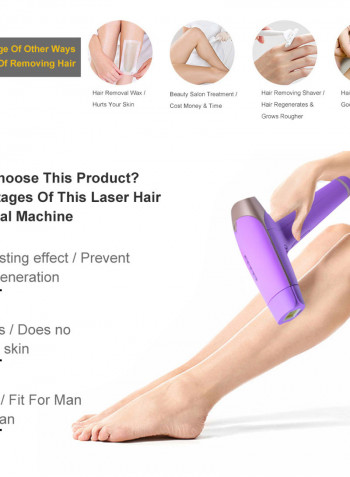 Laser Hair Removal Trimmer With Portable Beauty Instrument Set For Women أبيض 23 X 9.4 X 19.2سم