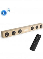 Subwoofer Wooden Bluetooth Speaker With Remote Control HPEDA00999101A Beige/Black