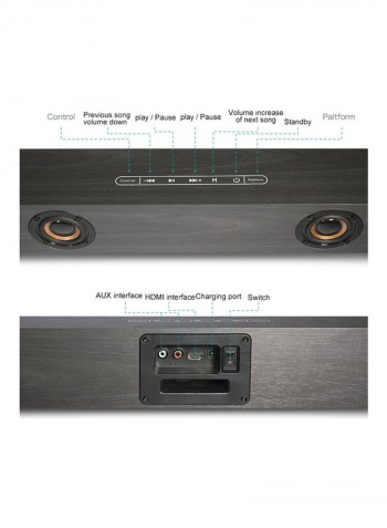 Subwoofer Wooden Bluetooth Speaker With Remote Control HPEDA00999101A Beige/Black