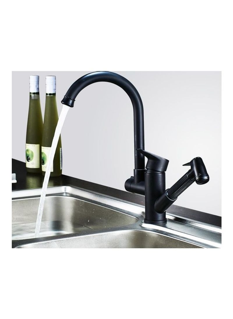 Hot and Cold Water Adjustable Basin Faucet Black