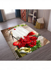 Retro Style Floral Floor Mat Red/Green 120x160centimeter