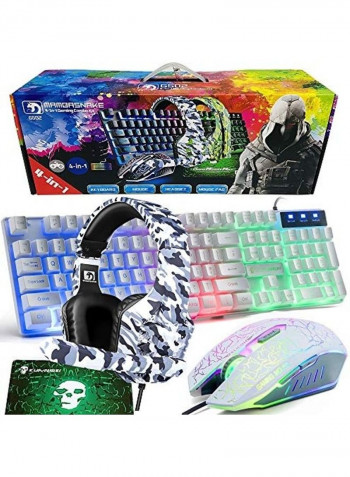 Gaming Keyboard Mouse With HD Sound Speakers And Mousepad