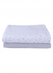 2-Piece Star And Strip Print Fitted Pram Crib Sheet Set