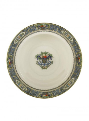24 Karat Gold Bone China Bowl White/Blue/Green 9.125inch