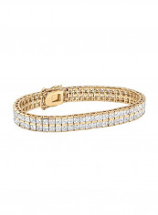 Princess Cut Cubic Zirconia Studded Double Row Tennis Bracelet