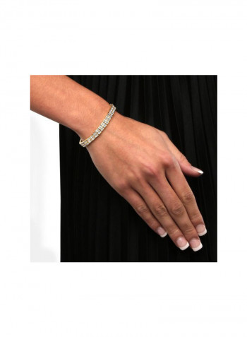 Princess Cut Cubic Zirconia Studded Double Row Tennis Bracelet