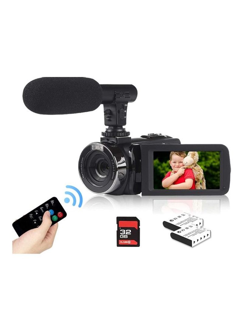 18X Digital Zoom Flip Video Camcorder With Microphone TDV-1302 Black