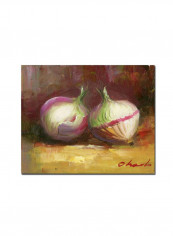 Onion Still Life Canvas Wall Art White/Black 14 x 19inch