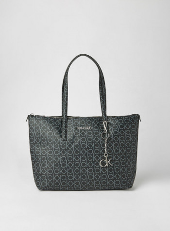 Logo Print Tote Bag Black Mono