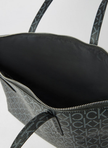 Logo Print Tote Bag Black Mono